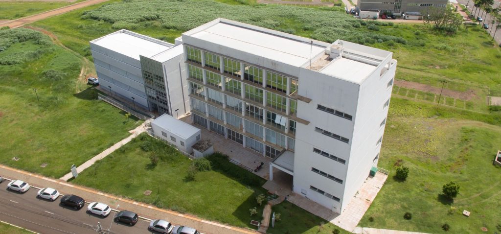 Vista aérea do Parque Científico e Tecnológico da Unicamp Fim da descrição.